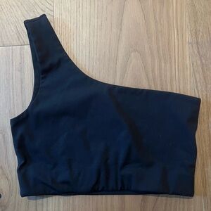 Girlfriend Black One-Shoulder Bra